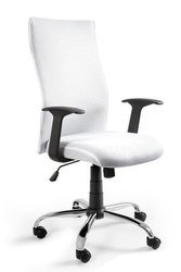 Ergonomic office chair upholstered in fabric Unique BLACK ON BLACK WHITE